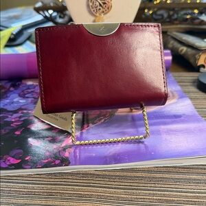 Ox blood Leather Mini Wallet